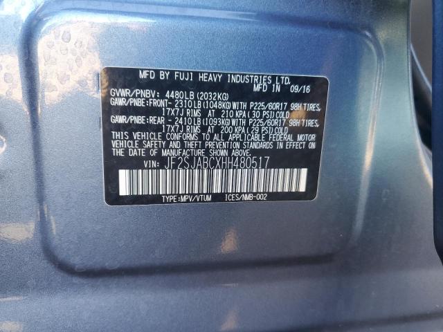2017 SUBARU FORESTER 2 - JF2SJABCXHH480517