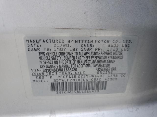 2020 NISSAN VERSA SV - 3N1CN8EV8LL866430