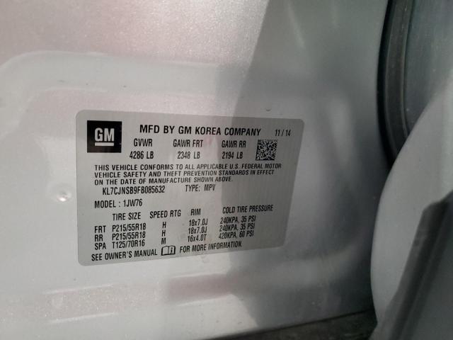 2015 CHEVROLET TRAX LTZ KL7CJNSB9FB085632