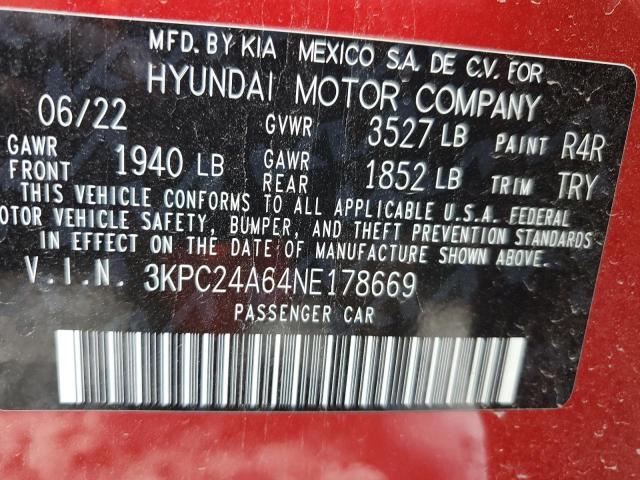 2022 HYUNDAI ACCENT SE - 3KPC24A64NE178669