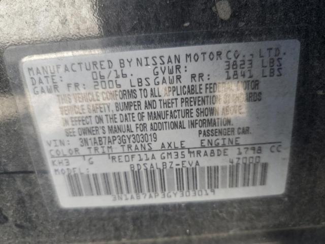 VIN 3N1AB7AP3GY303019 2016 Nissan Sentra, S no.12