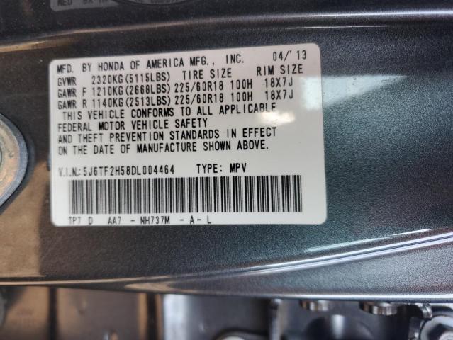 VIN 5J6TF2H58DL004464 2013 Honda Crosstour, Exl no.12