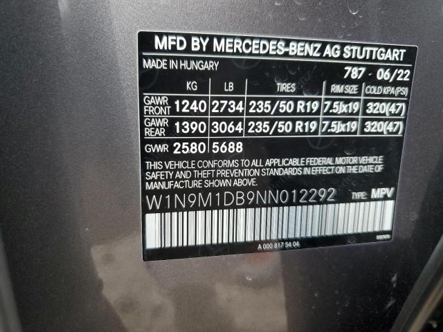 VIN W1N9M1DB9NN012292 2022 MERCEDES-BENZ EQB 350 4M no.14