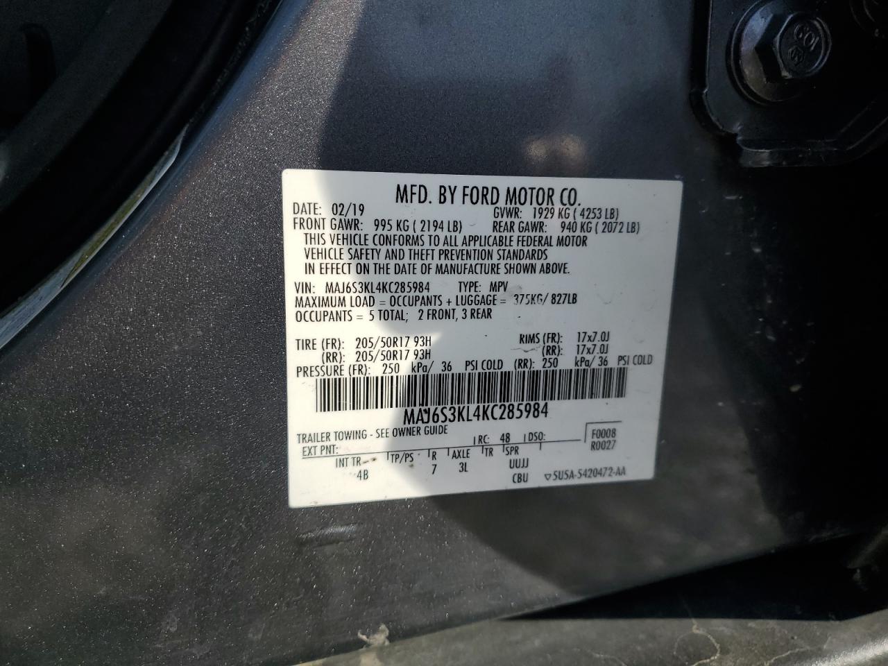 Lot #2972079283 2019 FORD ECOSPORT T