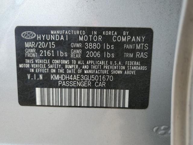 2016 HYUNDAI ELANTRA SE - KMHDH4AE3GU501670