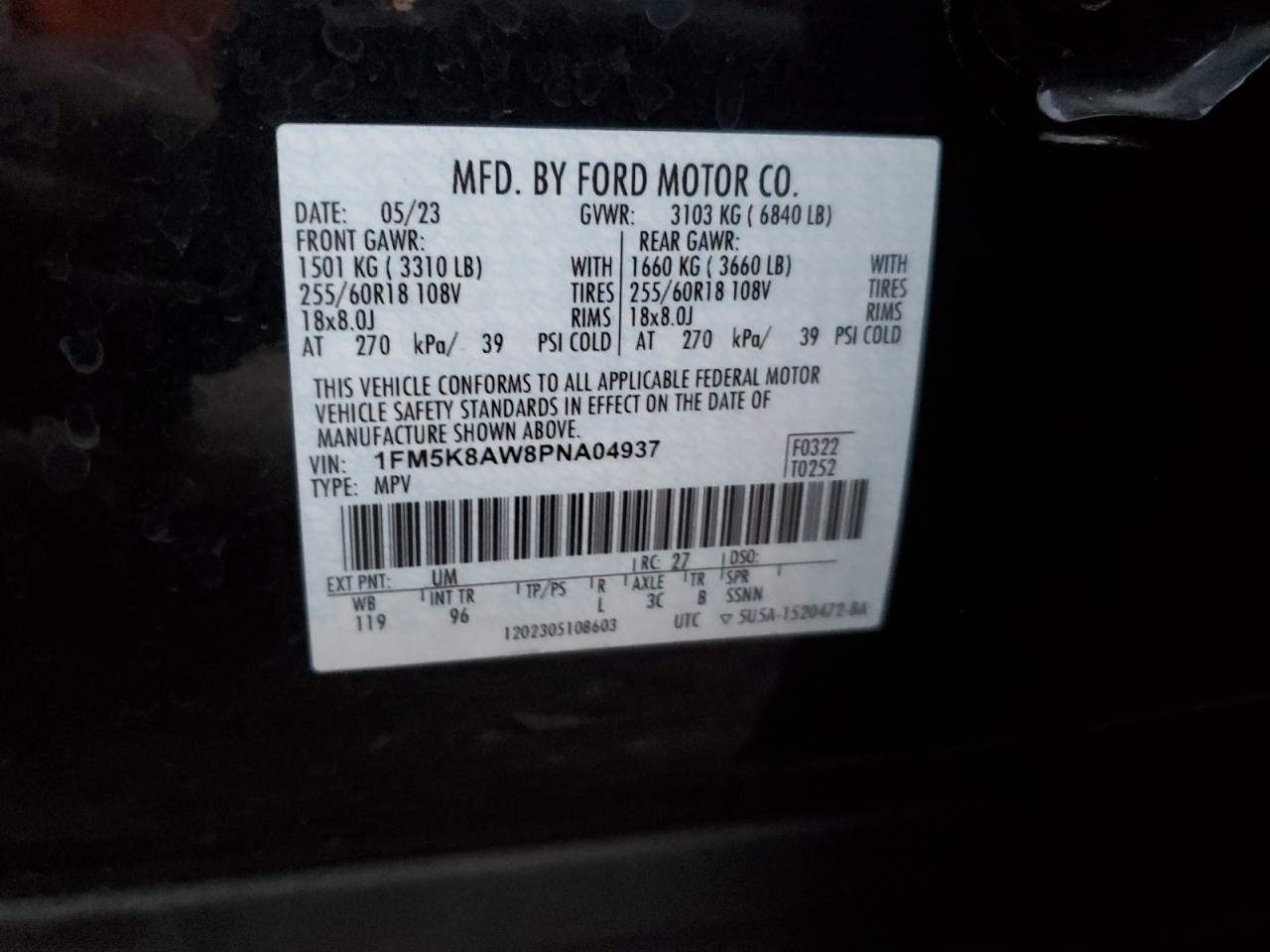 Lot #2974437480 2023 FORD EXPLORER P