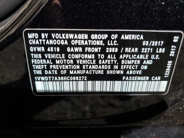 2017 VOLKSWAGEN PASSAT R-L - 1VWDT7A36HC068272