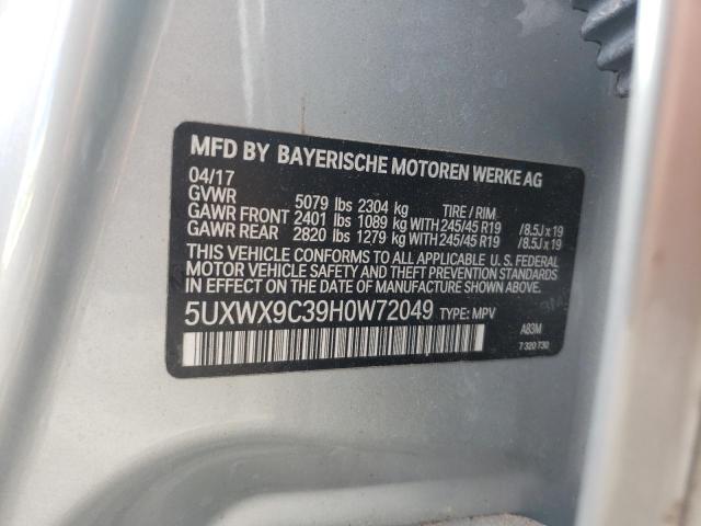 VIN 5UXWX9C39H0W72049 2017 BMW X3 no.13