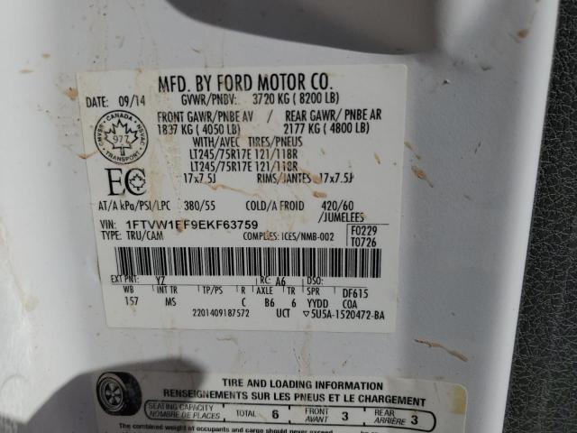 VIN 1FTVW1EF9EKF63759 2014 FORD F-150 no.12