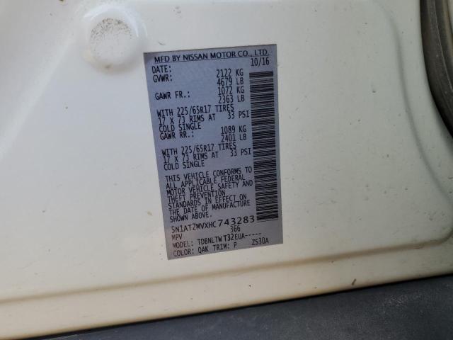 2017 NISSAN ROGUE SV - 5N1AT2MVXHC743283