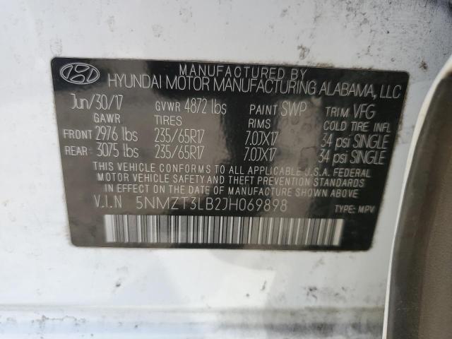 VIN 5NMZT3LB2JH069898 2018 HYUNDAI SANTA FE no.13