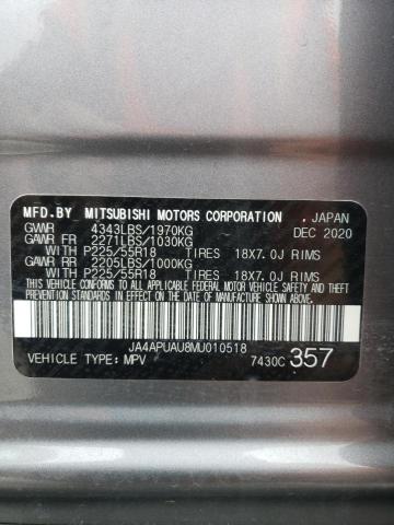 2021 MITSUBISHI OUTLANDER - JA4APUAU8MU010518