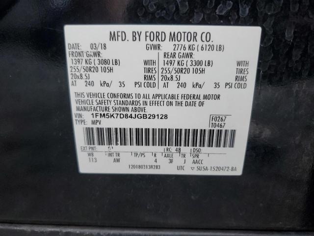 VIN 1FM5K7D84JGB29128 2018 FORD EXPLORER no.13