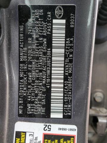 VIN 4T1B11HK0JU675984 2018 Toyota Camry, L no.12