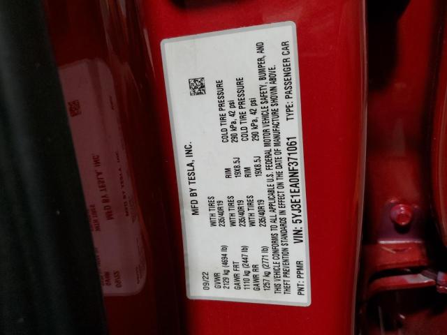 2022 TESLA MODEL 3 - 5YJ3E1EA0NF371061