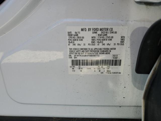 VIN 2FMTK3G8XFBB58773 2015 Ford Edge, SE no.12