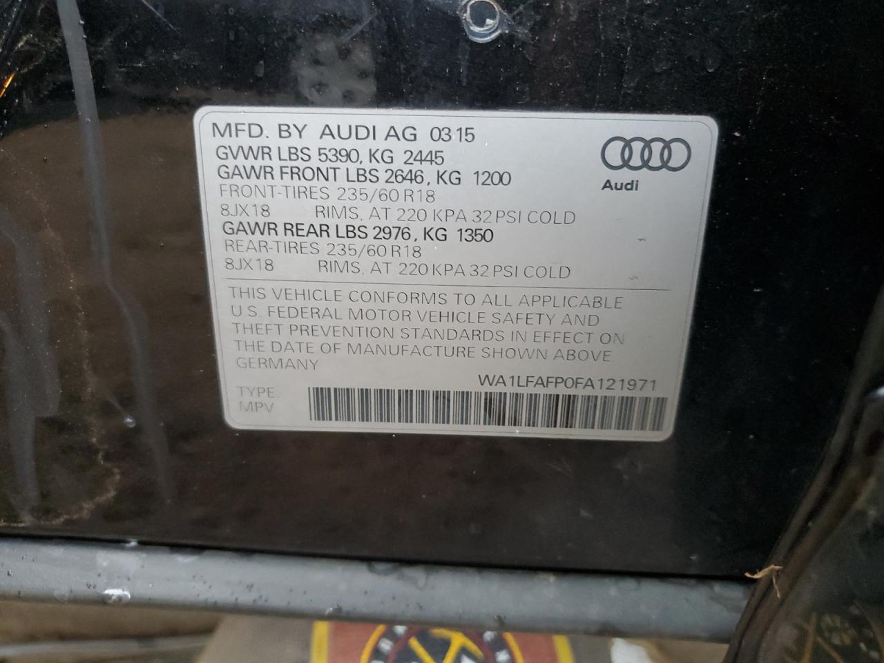 Lot #2972558918 2015 AUDI Q5 PREMIUM