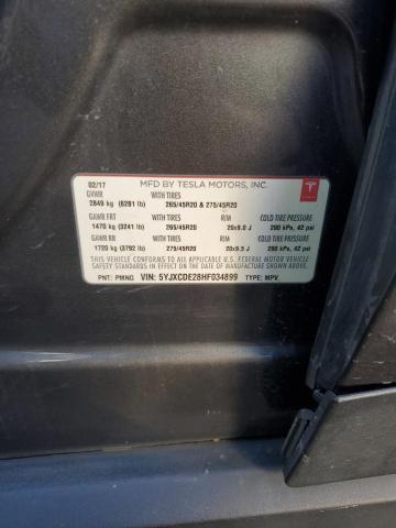 2017 TESLA MODEL X - 5YJXCDE28HF034899