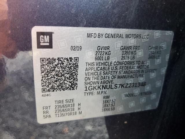 2019 GMC ACADIA SLT - 1GKKNULS7KZ231348