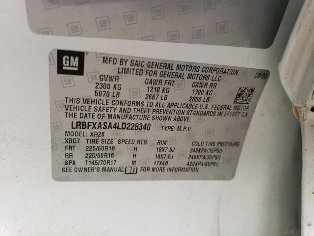 2020 BUICK ENVISION LRBFXASA4LD228340