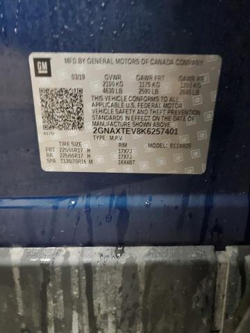 2019 CHEVROLET EQUINOX LT - 2GNAXTEV8K6257401