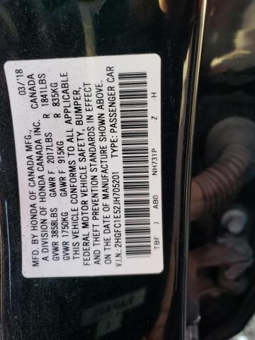2018 HONDA CIVIC SI - 2HGFC1E52JH705201