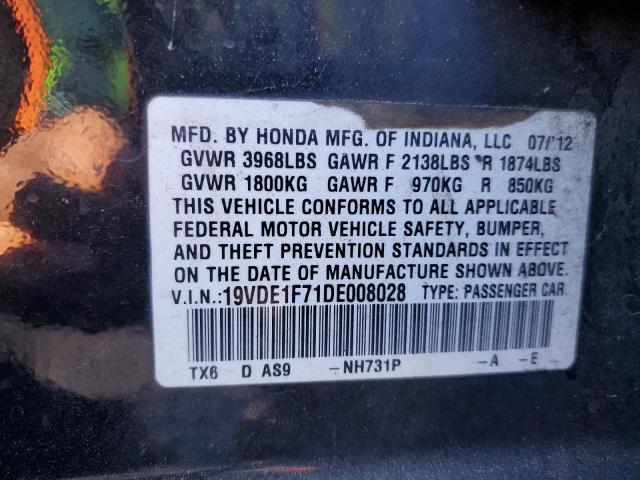 VIN 19VDE1F71DE008028 2013 ACURA ILX no.12