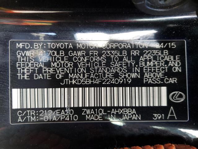 2015 LEXUS CT 200 JTHKD5BH4F2240919