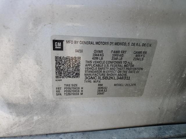 2019 CHEVROLET TRAX 1LT - 3GNCJLSB2KL348311