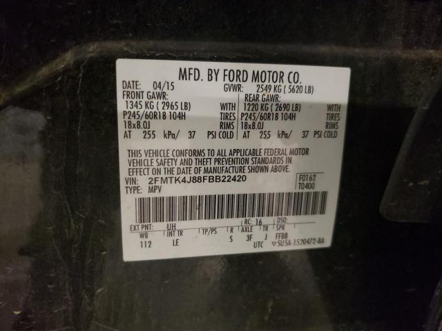 VIN 2FMTK4J88FBB22420 2015 Ford Edge, Sel no.13