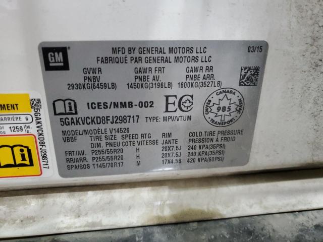 2015 BUICK ENCLAVE - 5GAKVCKD8FJ298717