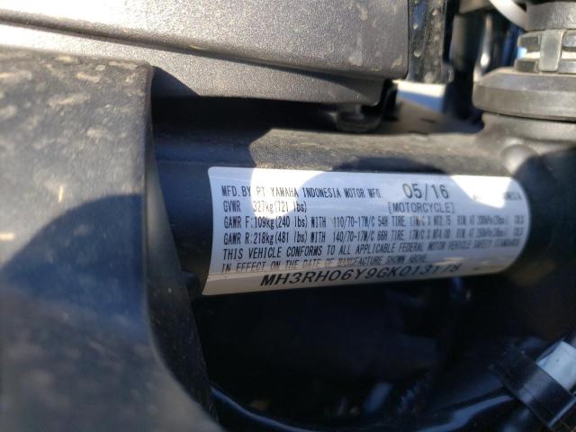 2016 YAMAHA YZFR3 MH3RH06Y9GK013178