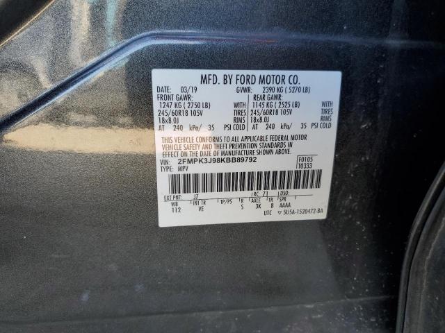 2019 FORD EDGE SEL - 2FMPK3J98KBB89792