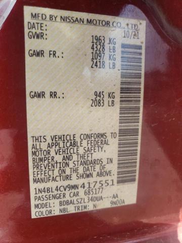 2021 NISSAN ALTIMA SR - 1N4BL4CV9MN417551