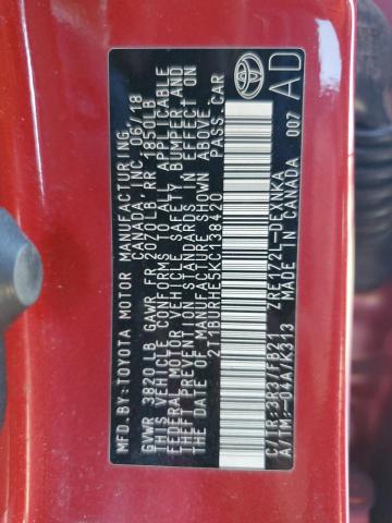 2019 TOYOTA COROLLA L - 2T1BURHE5KC138420
