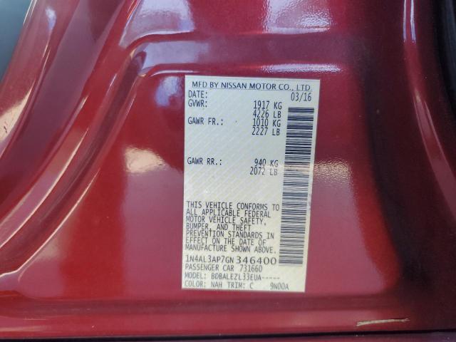 VIN 1N4AL3AP7GN346400 2016 Nissan Altima, 2.5 no.12