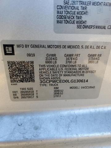 2020 CHEVROLET SILVERADO - 3GCPWCED0LG130614