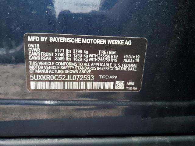 2018 BMW X5 XDRIVE3 - 5UXKR0C52JL072533