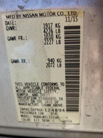 2016 NISSAN ALTIMA 2.5 - 1N4AL3AP6GC124894