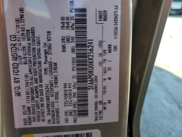 2019 FORD FUSION TIT - 3FA6P0RU0KR256241