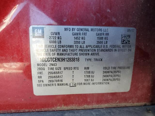 2017 CHEVROLET COLORADO L - 1GCGTCEN3H1283818