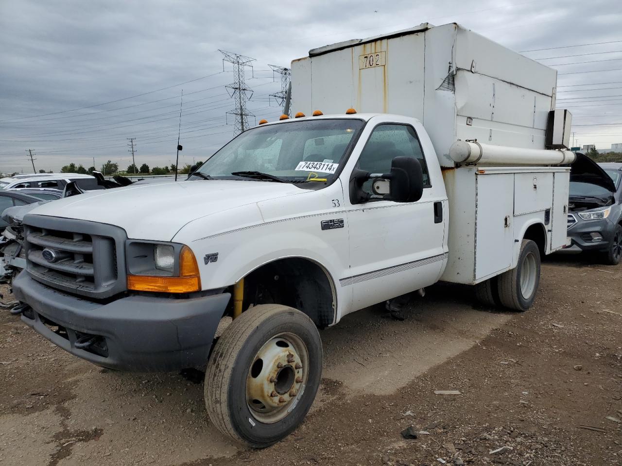 FORD F450 SUPER 2000 white chassis gas 1FDXF46S8YED41167 photo #1