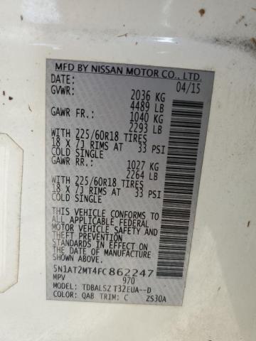 VIN 5N1AT2MT4FC862247 2015 Nissan Rogue, S no.14