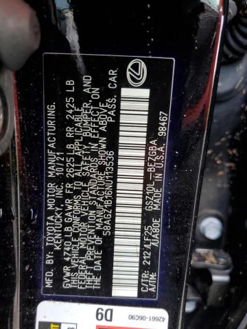 VIN 58AGZ1B16NU113536 2022 Lexus ES, 350 Base no.13