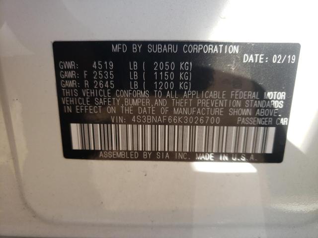 2019 SUBARU LEGACY 2.5 - 4S3BNAF66K3026700