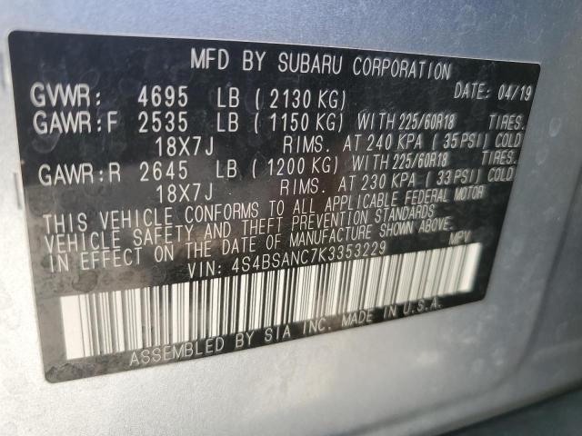 2019 SUBARU OUTBACK 2. - 4S4BSANC7K3353229