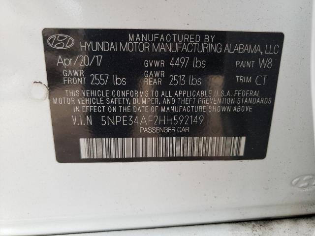 VIN 5NPE34AF2HH592149 2017 HYUNDAI SONATA no.13