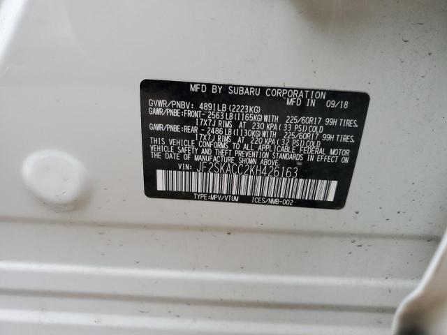 2019 SUBARU FORESTER JF2SKACC2KH426163