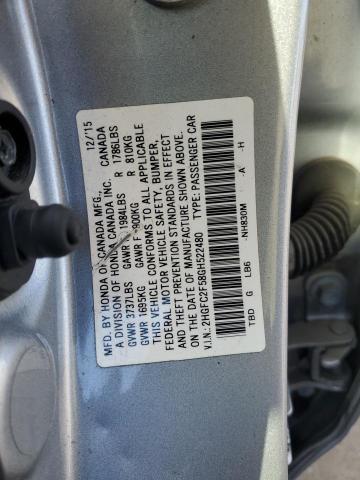 VIN 2HGFC2F58GH522480 2016 Honda Civic, LX no.12