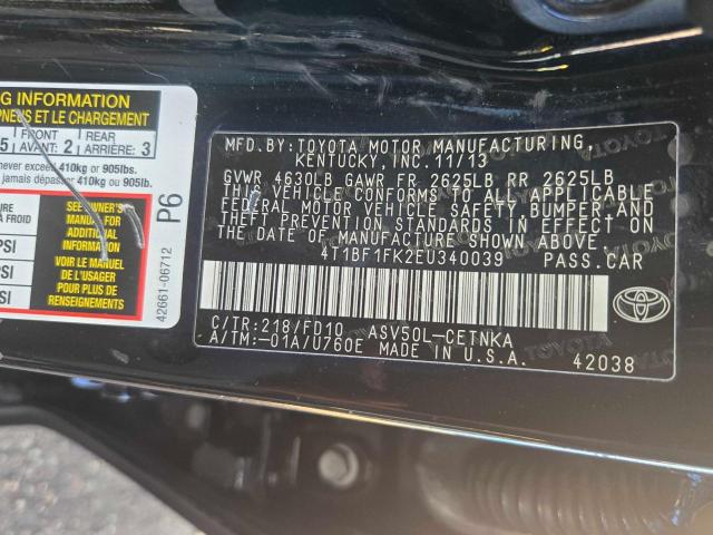 VIN 4T1BF1FK2EU340039 2014 Toyota Camry, L no.10